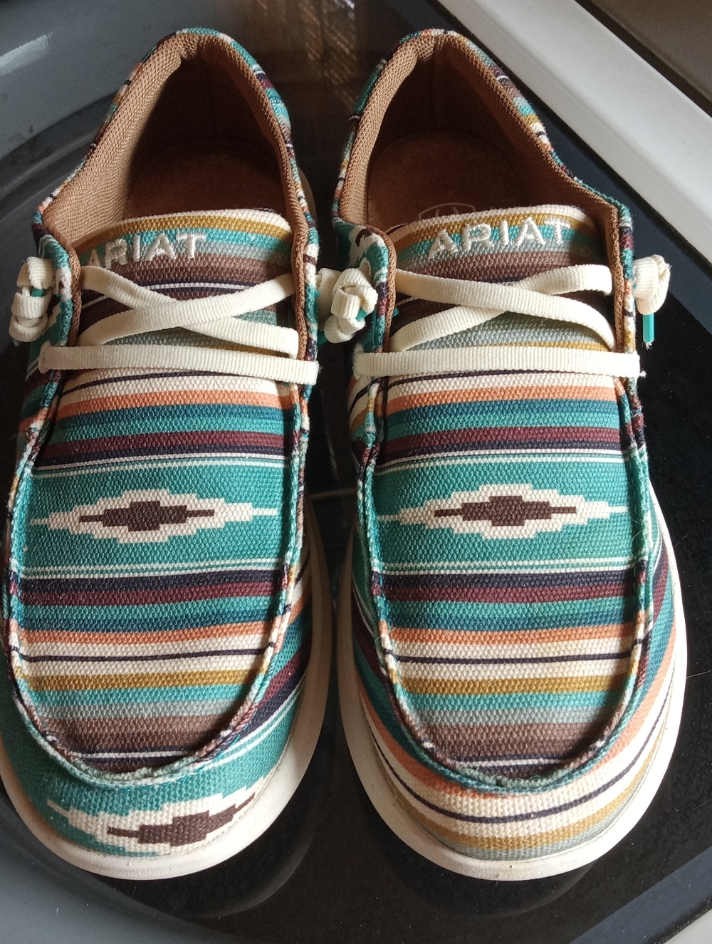 Ariat Hilo Turquoise Serape Print Loafer Shoes Women's 7.5 - Picture 4 of 5